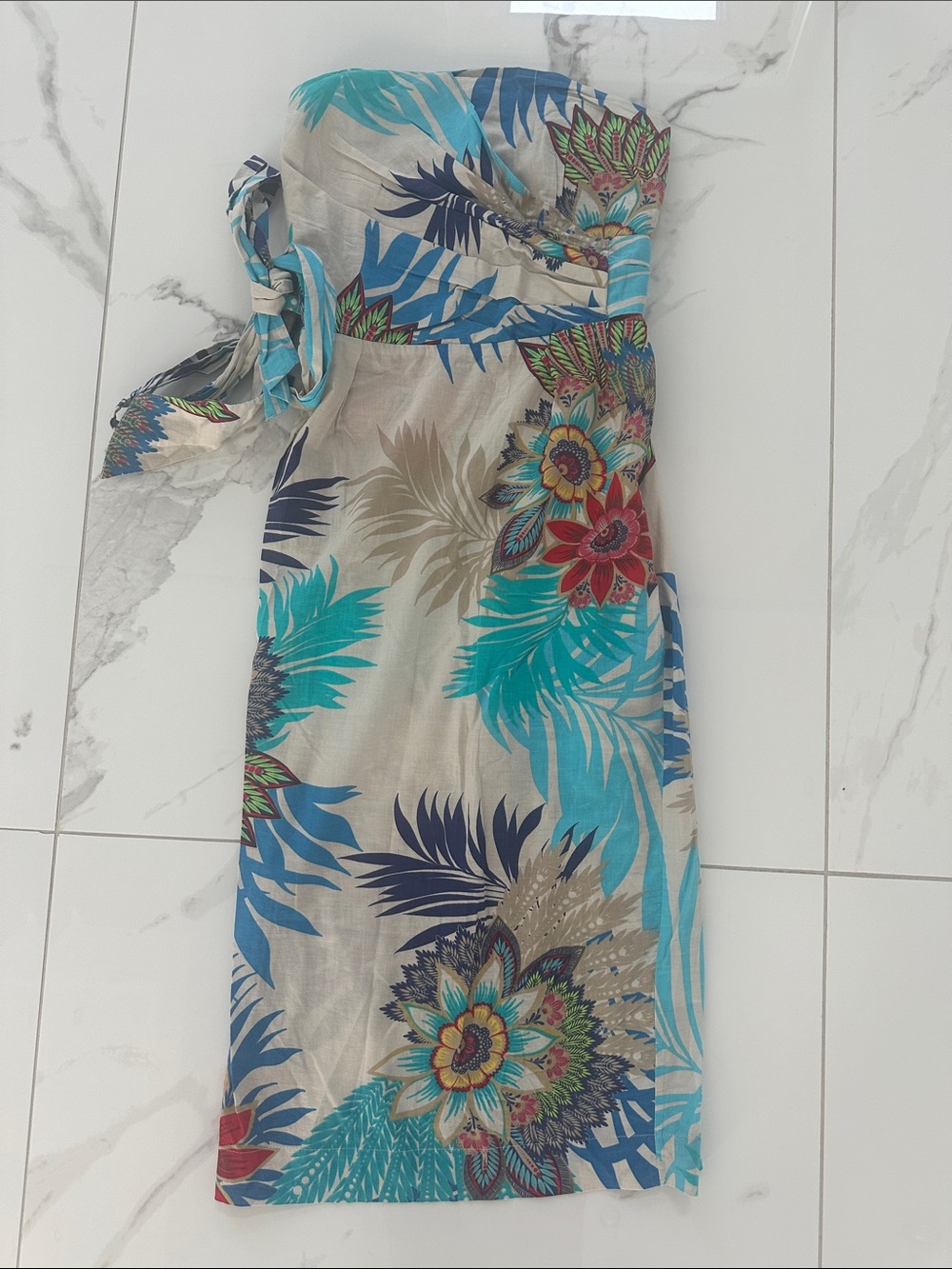 Warehouse Strapless Floral Dress Size 8 (UK)